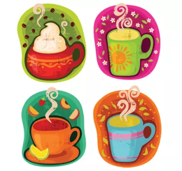 Kopper kaffe-køkkenklistermærker - TenStickers