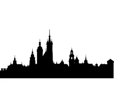 Krakow skyline dekorativt vinyl silhuet klistermærke - TenStickers