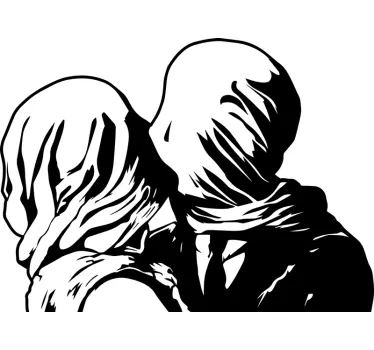 Kunst maleri magritte los amantes væg kunst klistermærke - TenStickers