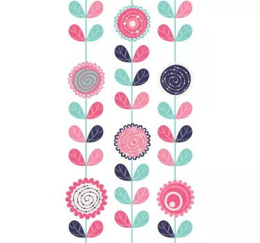 Lodret blomster mærkat - TenStickers