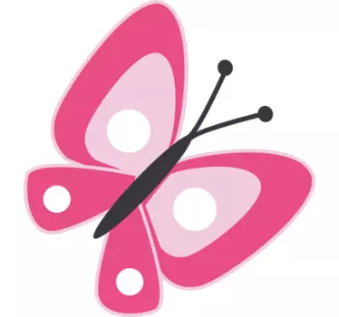 Lyserød klistermærke til pink sommerfugl - TenStickers