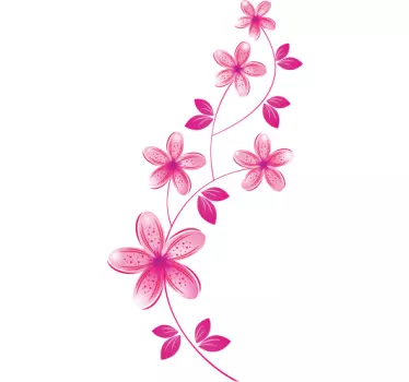Lyserøde blomster Wallsticker til stuen - TenStickers