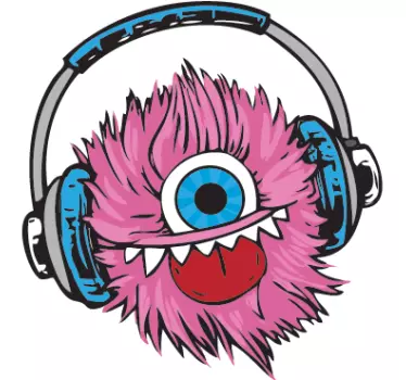Lyserødt fluffy kugle klistermærke - TenStickers