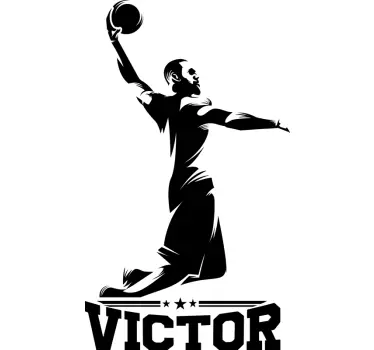 Mate basketballspiller med navn basketball vægoverføringsbillede - TenStickers