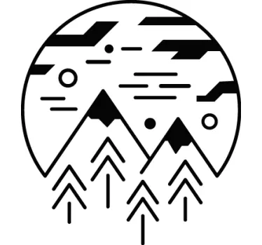 Minimalistisk bjerg vægmaleri - TenStickers