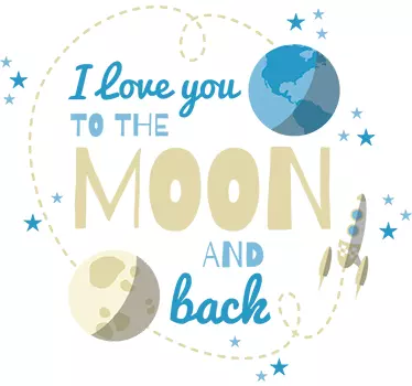 Moon and back børne sticker - TenStickers