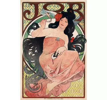 Mucha art nouveau vægmaleri - TenStickers