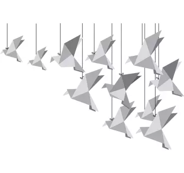 Origami fugl væg klistermærke - TenStickers