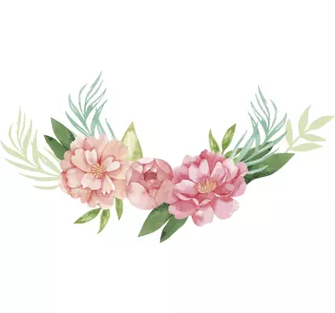 Pæon pastelfarve blomster vægoverføringsbillede - TenStickers