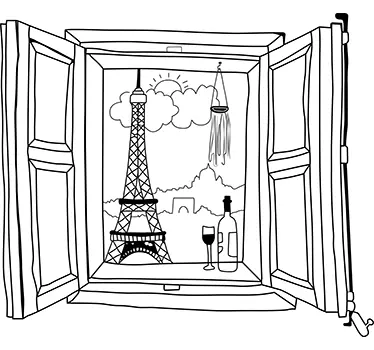 Paris vindue wallsticker - TenStickers