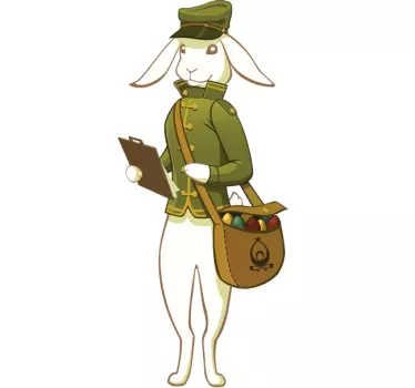 Påske bunny postbud væg klistermærke - TenStickers
