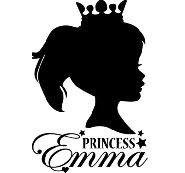 Personlig prinsesse wallstickers - TenStickers