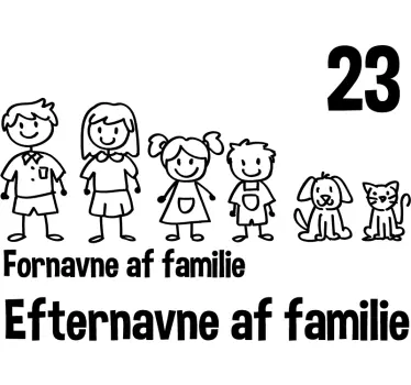 Postkasse familie klistermærke hjemmetekst vægklistermærke - TenStickers