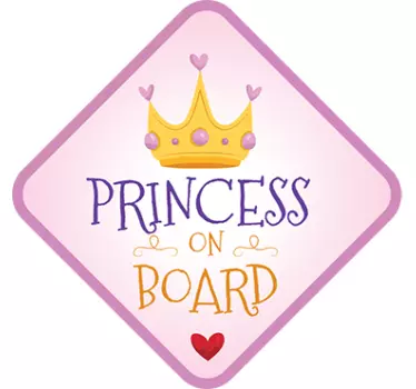 Princess On Board bil sticker - TenStickers