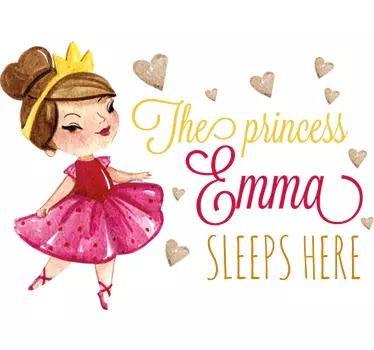 Prinsesse sover her personligt klistermærke - TenStickers