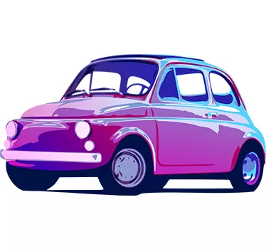 Retro fiat 500 klistermærke - TenStickers