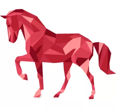 Rød hest relief sticker dyr væg klistermærke - TenStickers