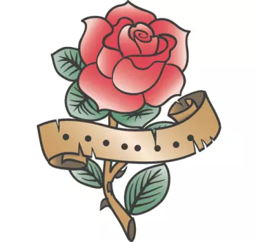 Rose tatovering vægoverføringsbillede - TenStickers