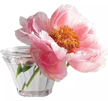 Roséfarvet blomster sticker - TenStickers