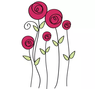 Roser illustrationer vægklistermærke - TenStickers