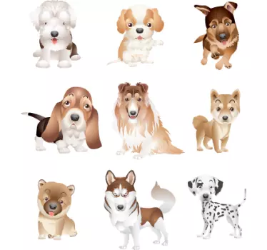 Samling af hvalleklubber - TenStickers