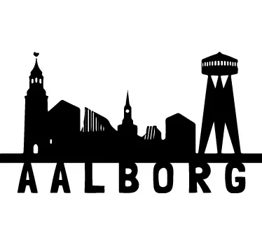Silhuet Aalborg klistermærke - TenStickers