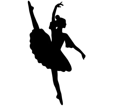 Silhuet ballerina vægklistermærke - TenStickers