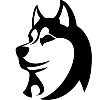 Silhuet siberian husky vægklistermærke - TenStickers