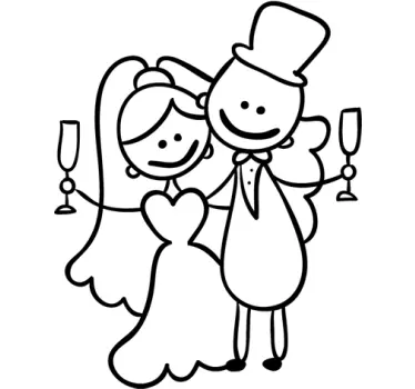 Skål brudepar wedding sticker - TenStickers