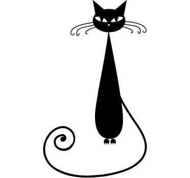 Slim kitty vægklistermærke - TenStickers