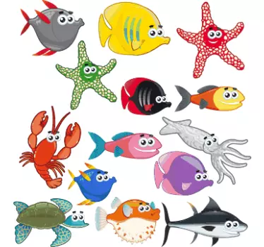 Små hav dyr wallsticker - TenStickers