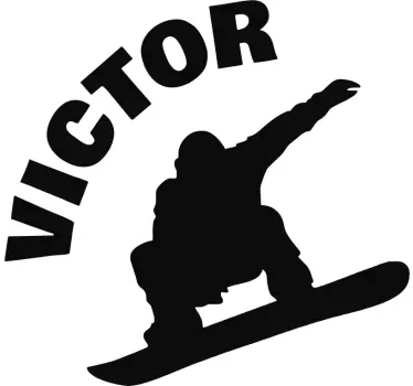 Snowboard silhuet hjemmemur klistermærke - TenStickers