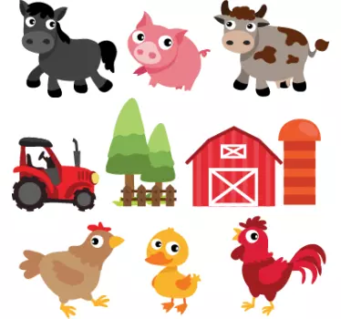 Wallstickers til børn - Søde bondegårdsdyr - TenStickers