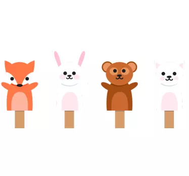 Søde dyr cuddle legetøj væg grænsemærkat - TenStickers