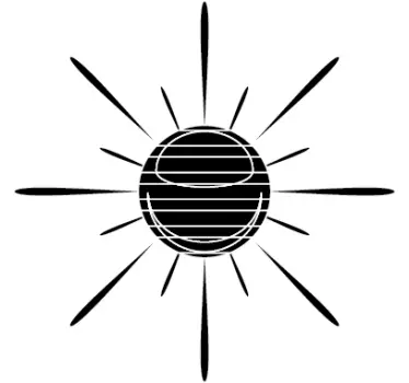 Sol med linjer klistermærke - TenStickers