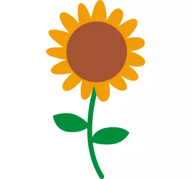 Solsikke ur wallsticker - TenStickers