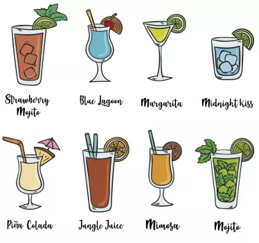 Sommer cocktail drink vægklistermærke - TenStickers