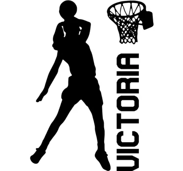 Spiller gør makker med navn basketball vægklistermærke - TenStickers
