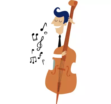 Spiller kontrabas klassisk musik klistermærke - TenStickers