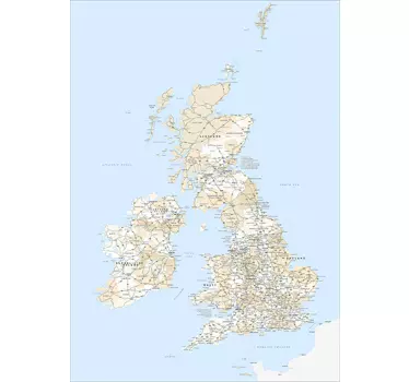 Storbritannien kort vægoverføringsbillede - TenStickers