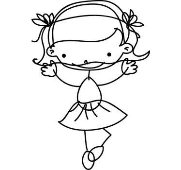 Tegning pige der danser - TenStickers