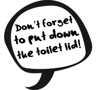 Toiletlåg hjem tekst væg klistermærke - TenStickers