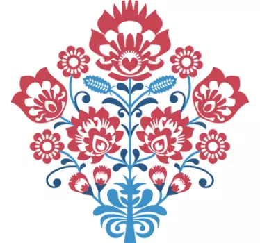 Tri-farve blomster klistermærke - TenStickers