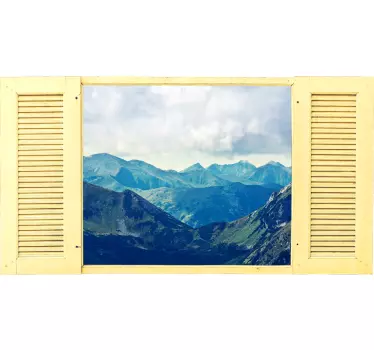 Trompe l'oeil bjergene visuelle effekter vægklistermærke - TenStickers