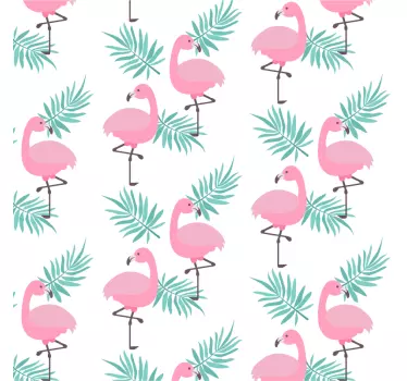 Tropisk flamingo mønster vinyl ark - TenStickers