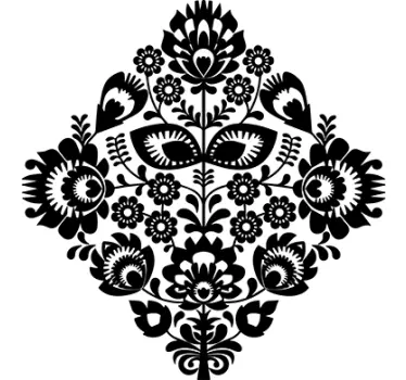 Udsmykkede blomster mønster vægklistermærke - TenStickers