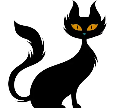 Uheldigt sort kat hjemmevægklistermærke - TenStickers