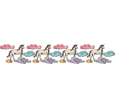 Unicorn grænse mærkat - TenStickers