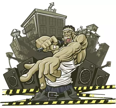 Urban rapper graffiti væg klistermærke - TenStickers