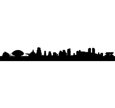 Valencia by skyline silhuet vægoverføringsbillede - TenStickers